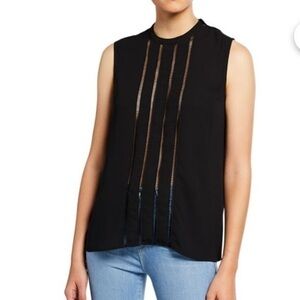 L’agence Kelis Trim Inset Sleeveless Blouse